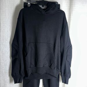 aerie True Black Jet Setter Matching Hoodie Jogger Sweat Set